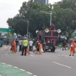 Demo Buruh Tolak UMP Jakarta Bubar, Arus Lalu Lintas Medan Merdeka Selatan Dibuka Kembali