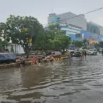 Banjir Gunung Sahari Jakarta Surut, Mobil Kembali Melintas Lancar