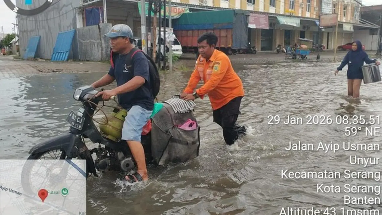 Banjir Landa 11 Kecamatan di Kota Serang, Ratusan Rumah Terendam Air