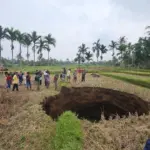 Lubang Raksasa Muncul di Sawah Warga Sumbar Usai Terdengar Suara Ledakan