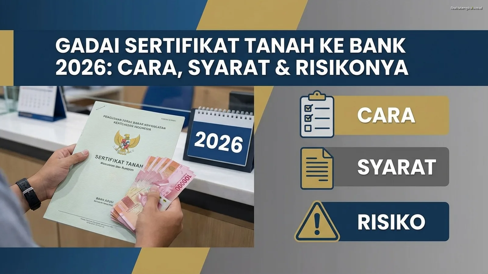 Gadai Sertifikat Tanah ke Bank 2026: Cara, Syarat & Risikonya Gadai Sertifikat Tanah ke Bank 2026: Cara, Syarat & Risikonya