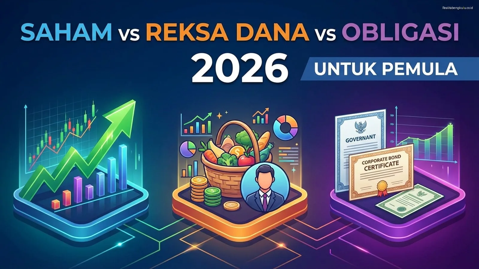 Perbedaan Saham, Reksa Dana, dan Obligasi 2026 untuk Pemula