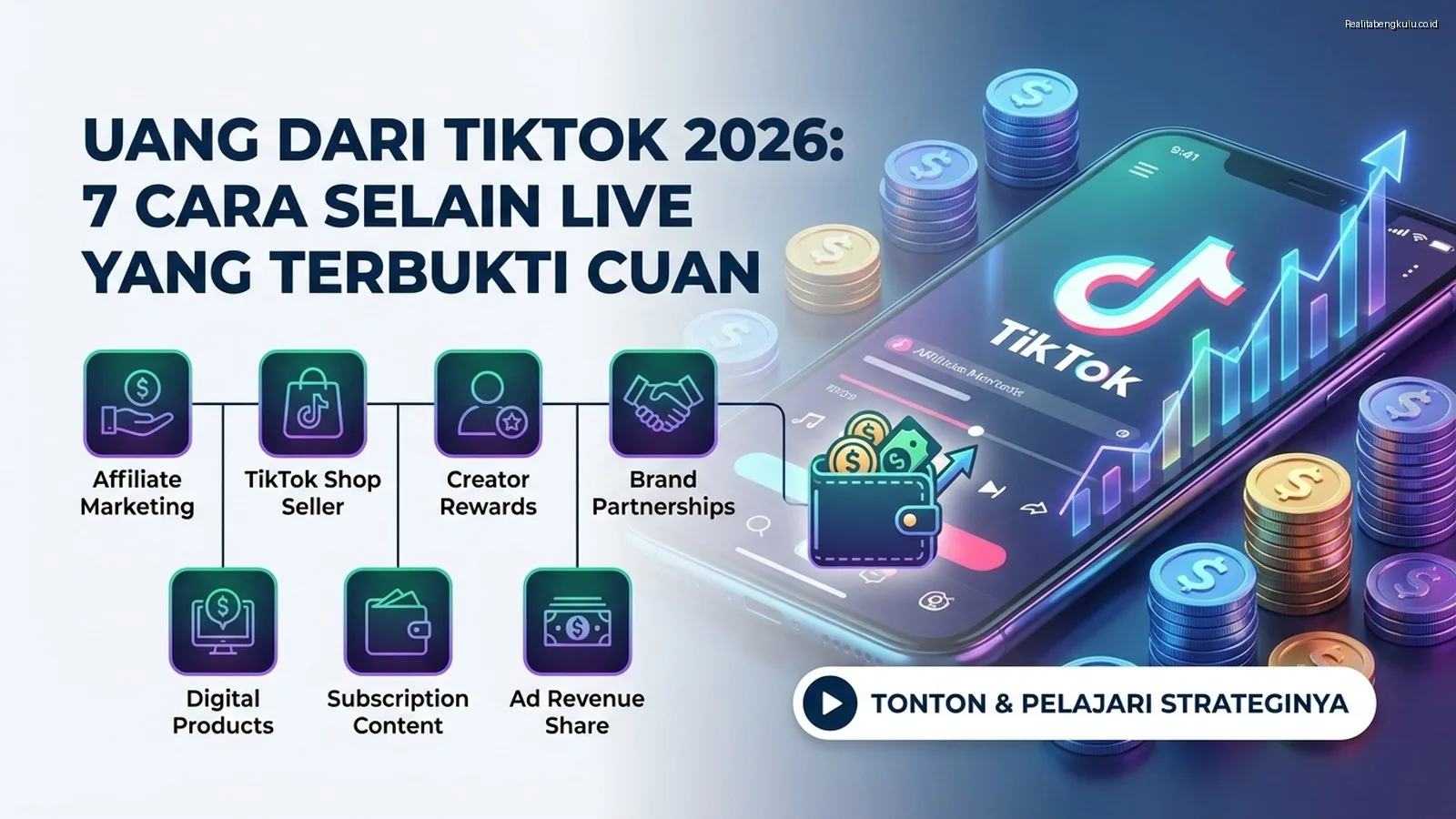 Uang dari TikTok 2026: 7 Cara Selain Live yang Terbukti Cuan