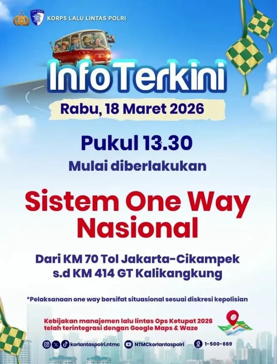Persiapan Mudik 2026, Polri Siapkan Skenario One-Way Trans Jawa Persiapan Mudik 2026, Polri Siapkan Skenario One-Way Trans Jawa